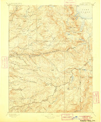 1896 Map of Pyramid Peak, 1905 Print