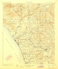 1901 Map of San Luis Rey, 1906 Print