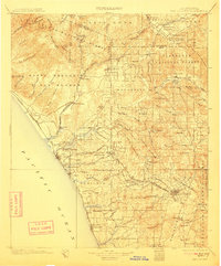 1901 Map of San Luis Rey, 1911 Print