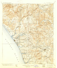 1901 Map of San Luis Rey, 1929 Print