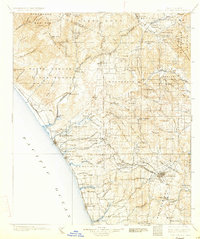 1901 Map of San Luis Rey, 1933 Print