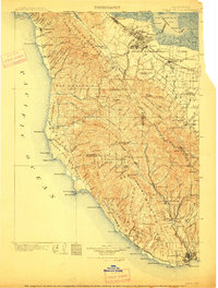 1902 Map of Santa Cruz, 1912 Print
