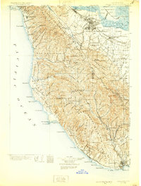 1902 Map of Santa Cruz, 1930 Print