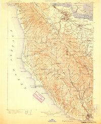 1902 Map of Santa Cruz, 1906 Print