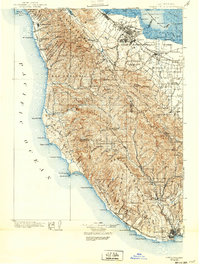 1902 Map of Santa Cruz, 1939 Print