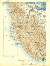 1902 Map of Santa Cruz, 1946 Print