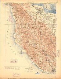 1902 Map of Santa Cruz, 1909 Print