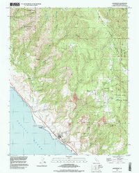 Download a high-resolution, GPS-compatible USGS topo map for Davenport, CA (1999 edition)