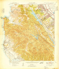 Download a high-resolution, GPS-compatible USGS topo map for Montara Mountain, CA (1949 edition)