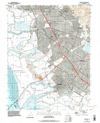 Download a high-resolution, GPS-compatible USGS topo map for Newark, CA (1997 edition)