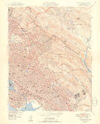 preview thumbnail of historical topo map of Alameda County, CA in 1949