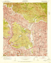 preview thumbnail of historical topo map of Pasadena, CA in 1953