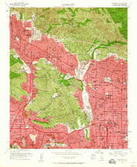 preview thumbnail of historical topo map of Pasadena, CA in 1953