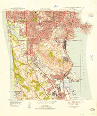 Download a high-resolution, GPS-compatible USGS topo map for San Francisco South, CA (1955 edition)