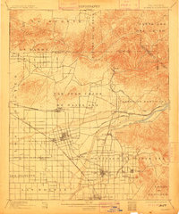 1901 Map of Anaheim, CA, 1912 Print
