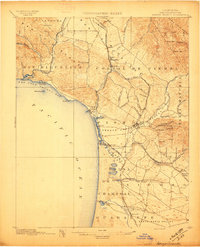 1897 Map of San Luis Obispo County, CA, 1987 Print
