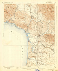 1897 Map of San Luis Obispo County, CA, 1937 Print