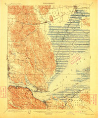 1901 Map of Carquinez, 1911 Print