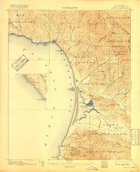 1897 Map of San Luis Obispo County, CA, 1917 Print