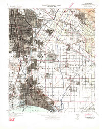 preview thumbnail of historical topo map of Downey, CA in 1942
