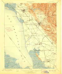 preview thumbnail of historical topo map of Alameda County, CA in 1899