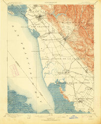historical topo map of Alameda County, CA in 1899
