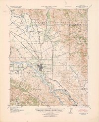 1940 Map of Hollister, 1945 Print