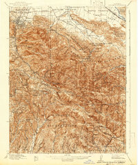 1919 Map of Los Gatos, 1942 Print