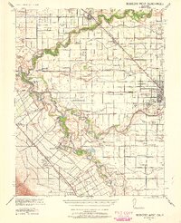 1941 Map of Modesto West, 1960 Print