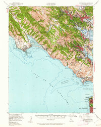 Download a high-resolution, GPS-compatible USGS topo map for Mt Tamalpais, CA (1962 edition)