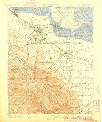1899 Map of Palo Alto, 1901 Print