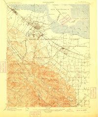 1899 Map of Palo Alto, 1909 Print