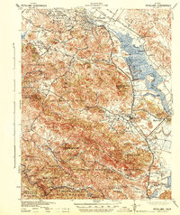 preview thumbnail of historical topo map of Petaluma, CA in 1942