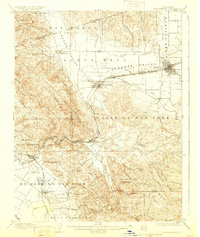 historical topo map of Pleasanton, CA in 1906