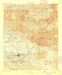 1901 Map of Redlands, 1909 Print