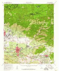 preview thumbnail of historical topo map of Redlands, CA in 1954