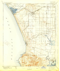 preview thumbnail of historical topo map of Los Angeles County, CA in 1896