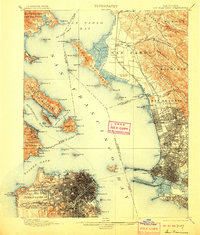 historical topo map of San Francisco, CA in 1899