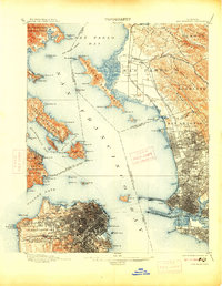 historical topo map of San Francisco, CA in 1899