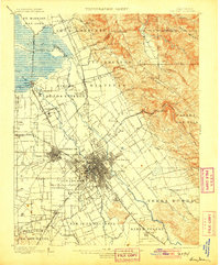 1899 Map of San Jose, 1901 Print