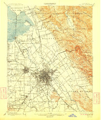 1899 Map of San Jose, 1909 Print