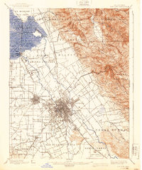 1889 Map of San Jose, 1939 Print