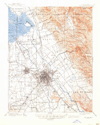 1889 Map of San Jose, 1946 Print