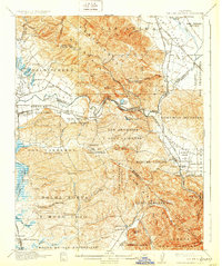 1917 Map of San Juan Bautista, CA, 1931 Print
