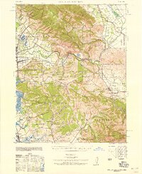1939 Map of San Juan Bautista, CA, 1958 Print