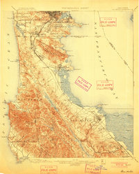 1899 Map of San Mateo, 1901 Print