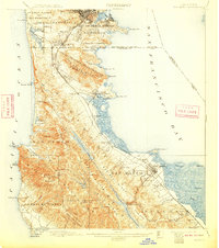 1899 Map of San Mateo, 1910 Print