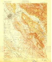 preview thumbnail of historical topo map of Santa Rosa, CA in 1916