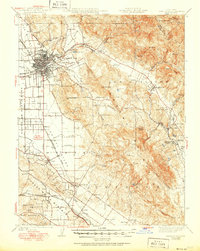 1944 Map of Santa Rosa, CA, 1951 Print