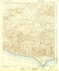 1921 Map of Triunfo Pass, 1942 Print